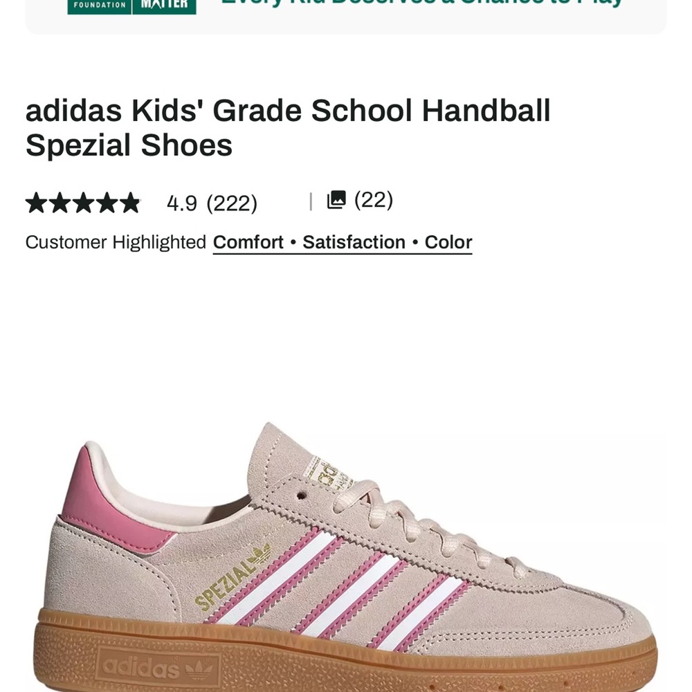 Adidas Grade School Handball Shoes in Pink and Tan